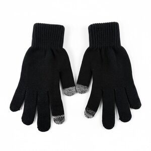 Attention Mens Knit Gloves Black Touchscreen Compatible Large/XL Winter‎ Gift